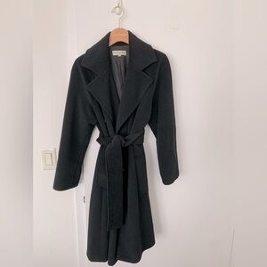 Christian Dior women classic wool coat with belt